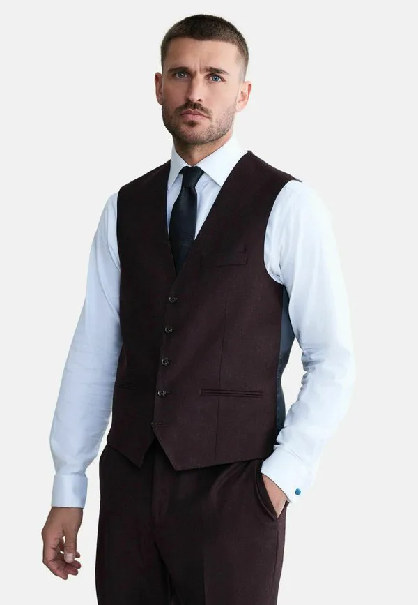 Фирменный жилет для костюма zignone стандартного кроя Next, Burgundy Red