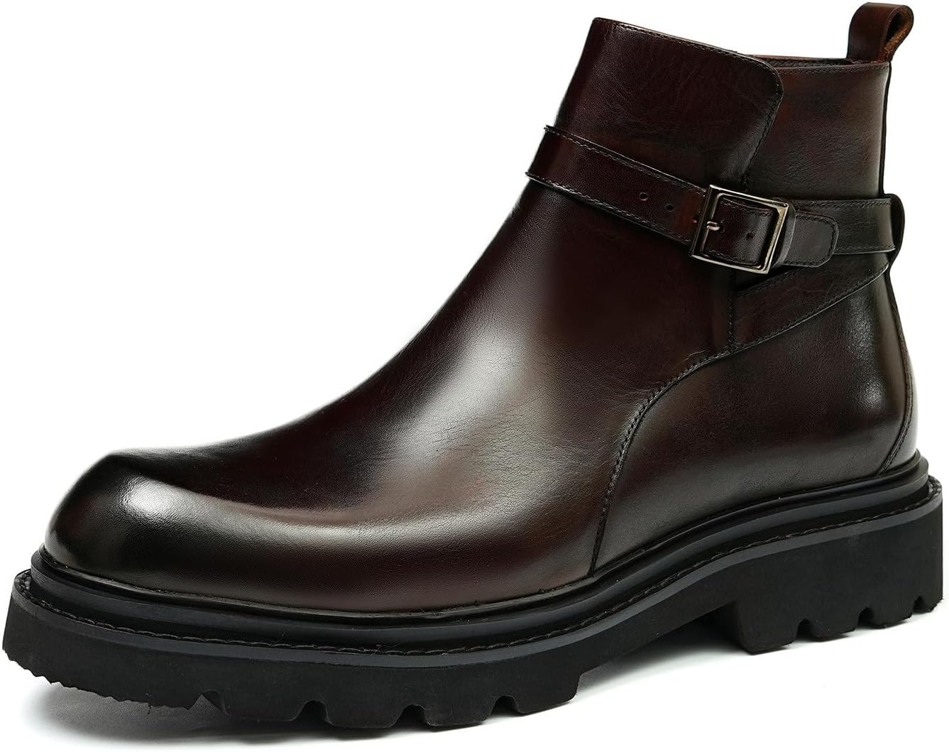 

Мужские черные ботинки Chelsea Santimon Mens из натуральной кожи с носком капля, молнией и высокими голенищами, модные, для выпускного, свадьбы, смокинга, официального делового стиля и повседневного ношения