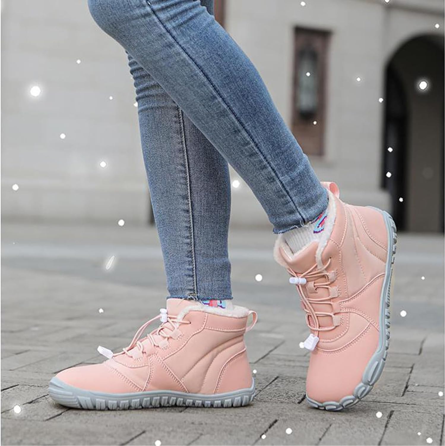 Женские и мужские зимние ботинки для ходьбы, с флисовой подкладкой, тепловые снежные ботинки, противоскользящие и с нулевым уклоном минималистичные спортивные туфли, водонепроницаемые ботильоны с широкой носковой частью, обувь для ходьбы Lghlmcl... — фото 3