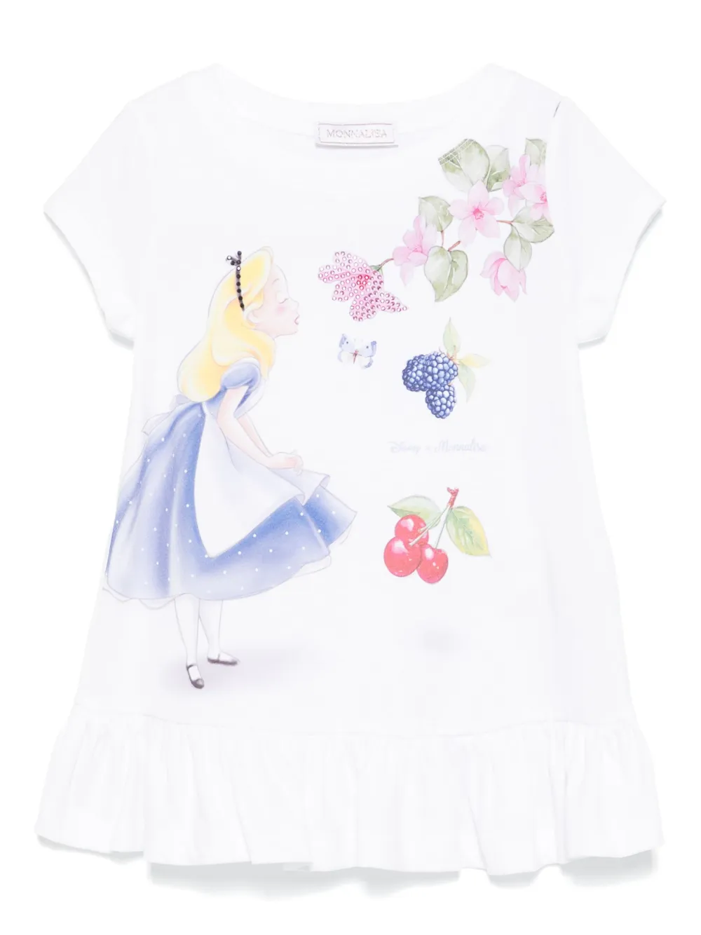

Футболка с принтом Alice из коллаборации с Disney Monnalisa, белый