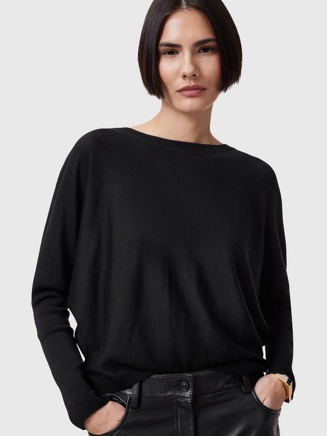 

Джемпер из чистой шерсти julieana twist с запахом сзади AllSaints, черный