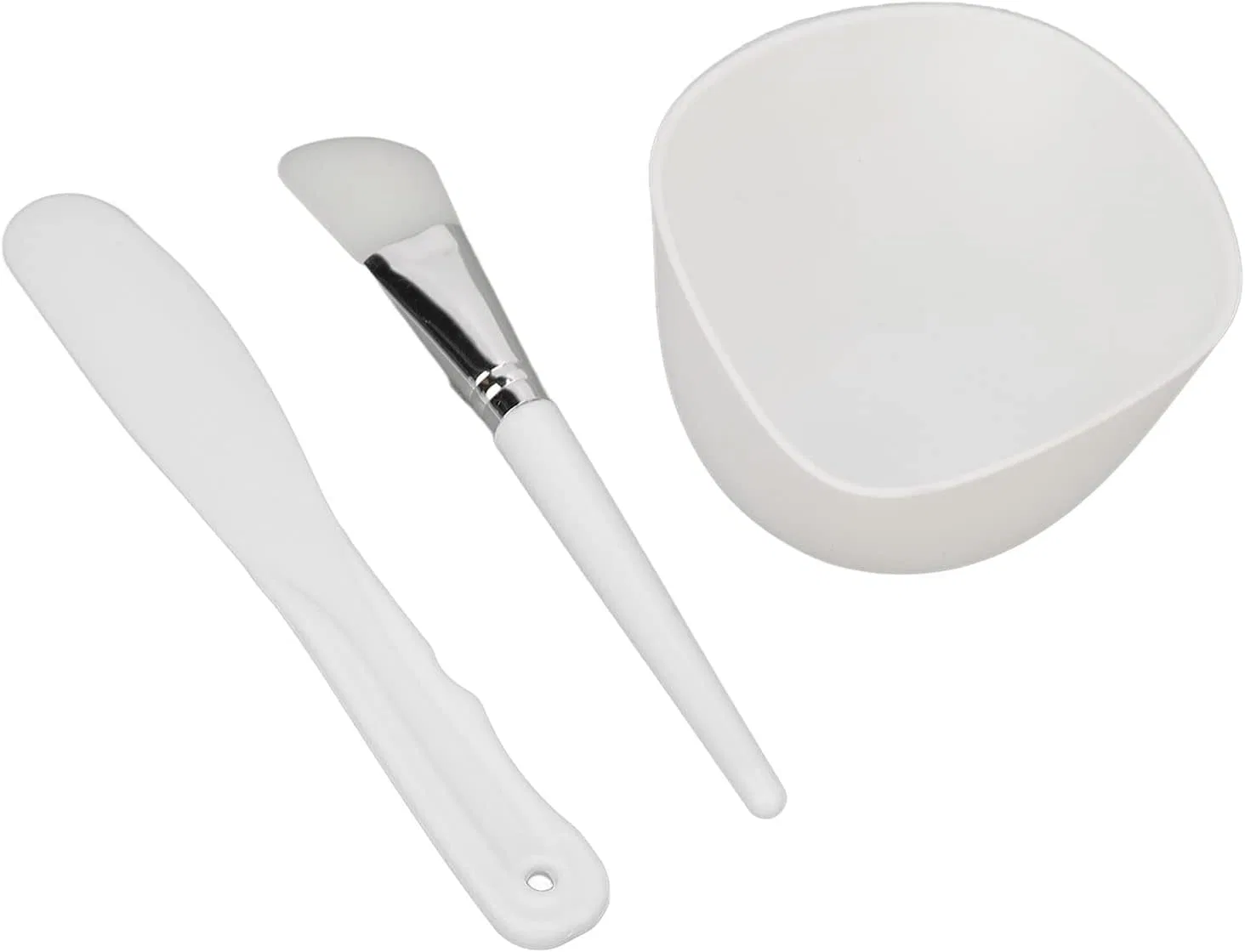 Набор для смешивания косметики Silicone из 3 предметов: миска, кисть, лопатка Sdaad