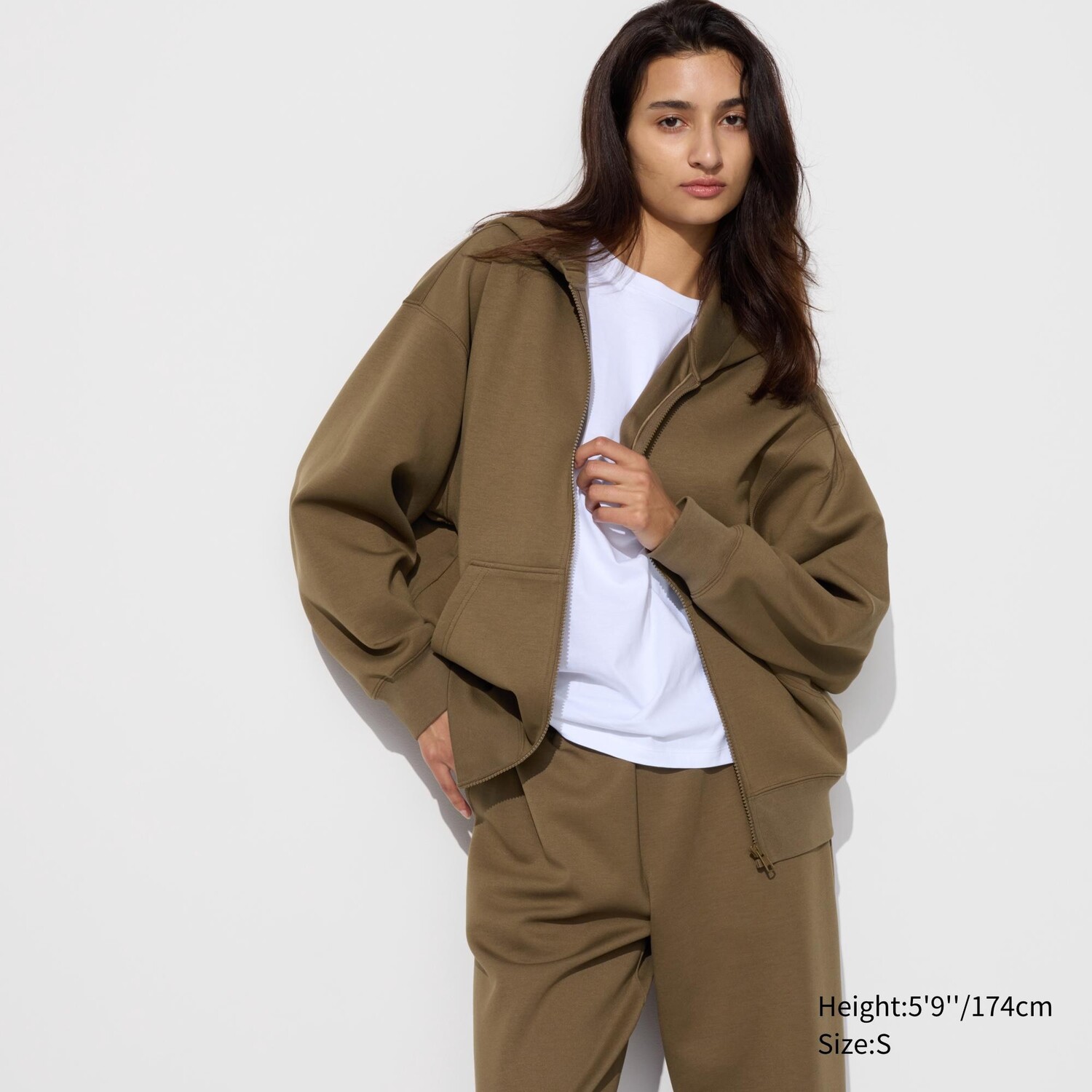 

Толстовка DRY с капюшоном и молнией UNIQLO, оливковый, Зеленый, Толстовка DRY с капюшоном и молнией UNIQLO, оливковый