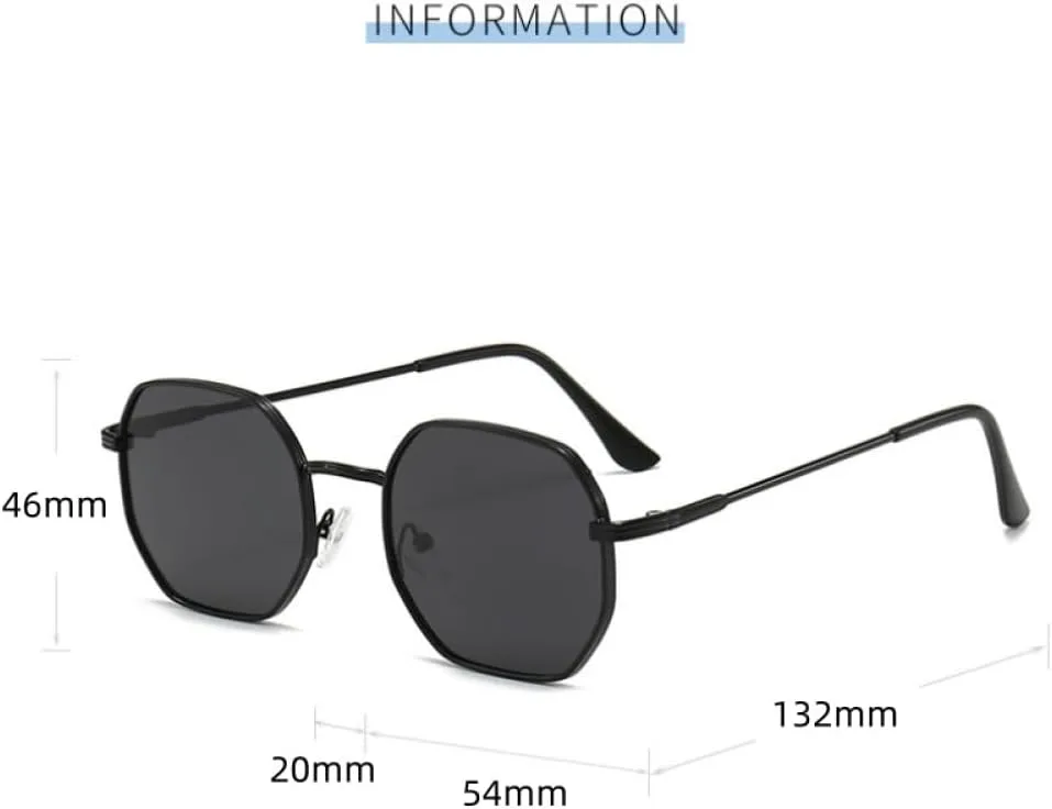 

Модные маленькие солнцезащитные очки для женщин, мужчин и мужчин, черные металлические, унисекс, стильные, с защитой от УФ-излучения UV400 TYUVIVO, Black Gray