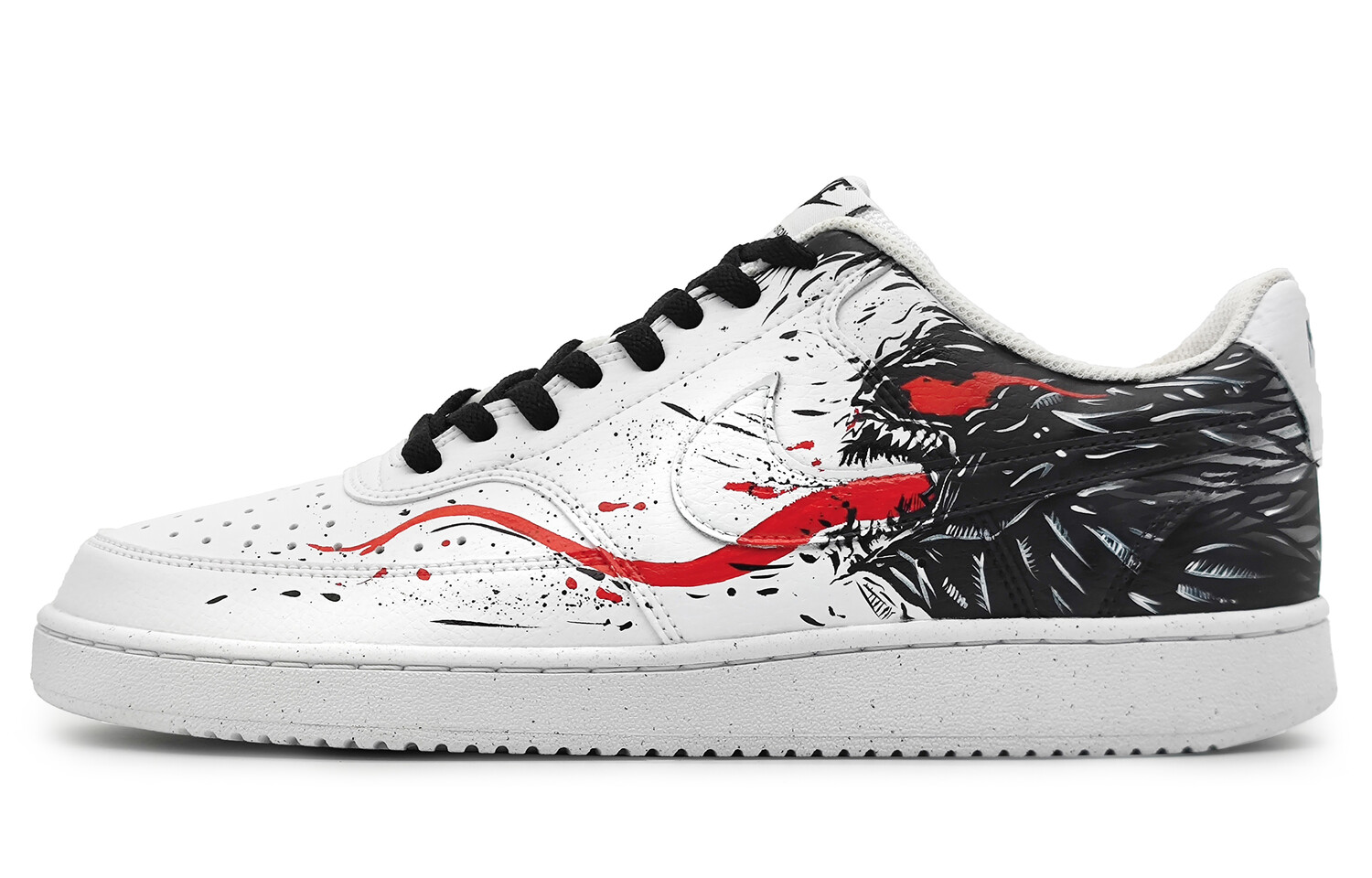 

Кроссовки Nike Court Vision 1 Skateboarding Shoes Men Low-top Black/Red, черный/красный