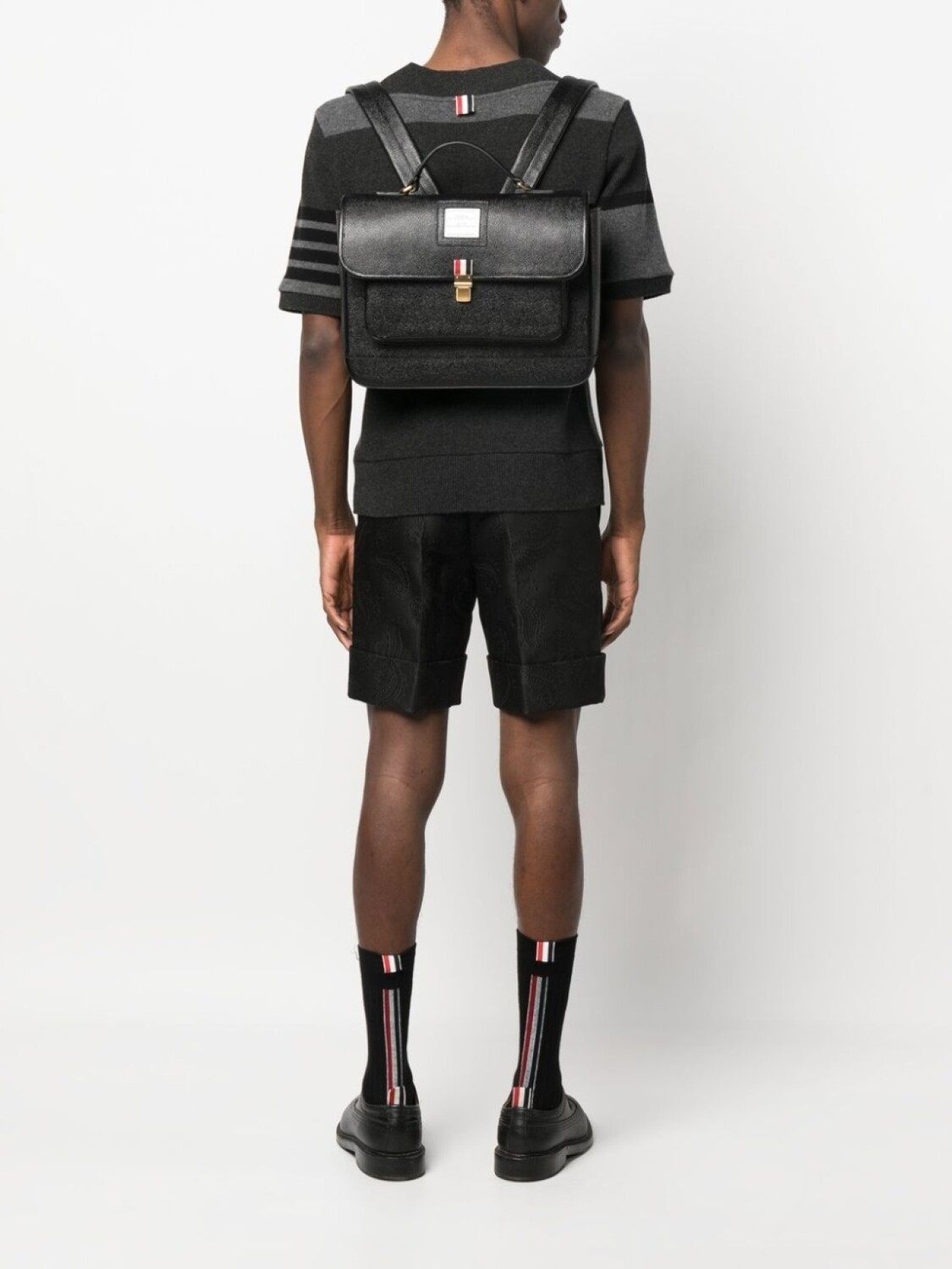 

Thom Browne рюкзак из зернистой кожи, черный