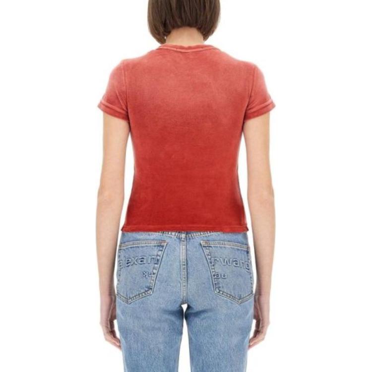 Alexander Wang Футболка T By Baby Tee выстиранная red alert — фото 4