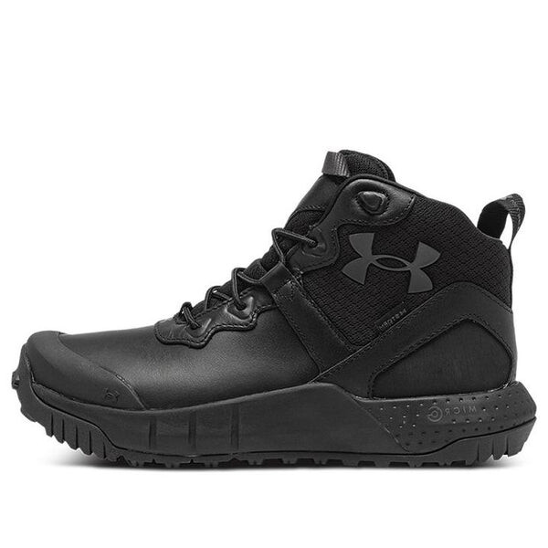 

Кроссовки micro g valsetz mid leather 'black jet grey' Under Armour, черный