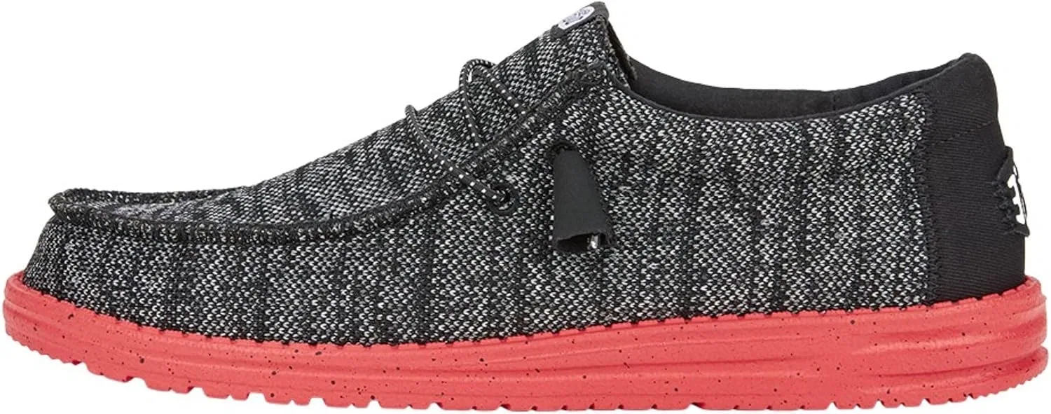 Лоферы HEYDUDE дышащие, Black/Red
