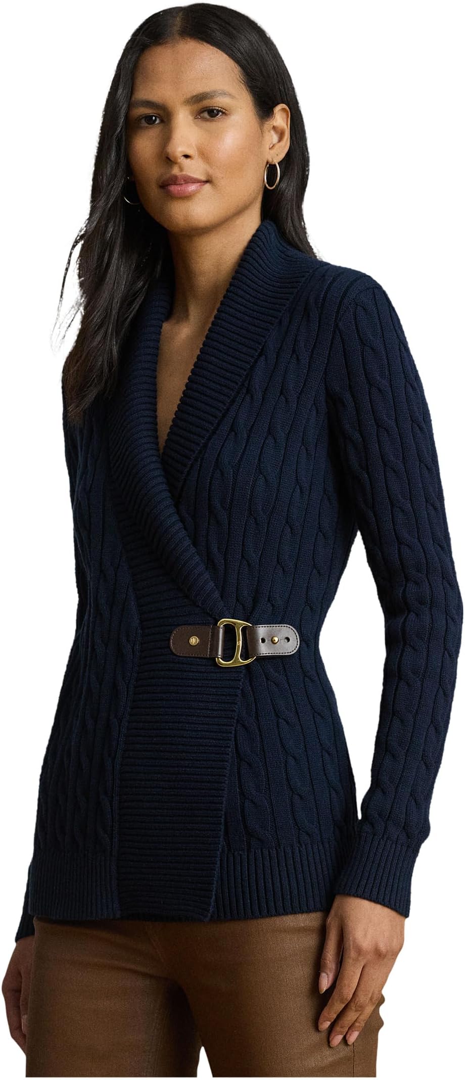 

Свитер Lauren Ralph Lauren Women's Petite Buckled Cotton Sweater, Lauren Navy