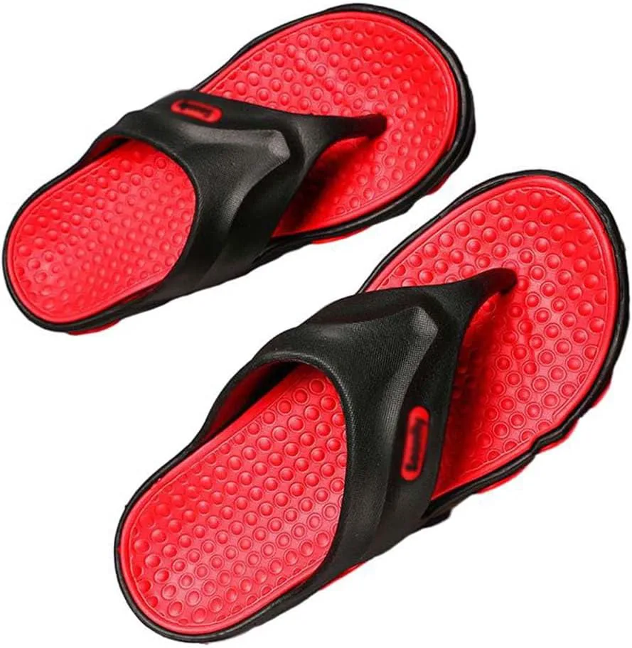 Men's Herringbone Slippers,anti Slip and Wear-resistant Beach Shoes,Fashionable and Casual,Lightweight Shoes Comfortable Walking and Refreshing Summer Days Сандалии YFDZKJ, красный