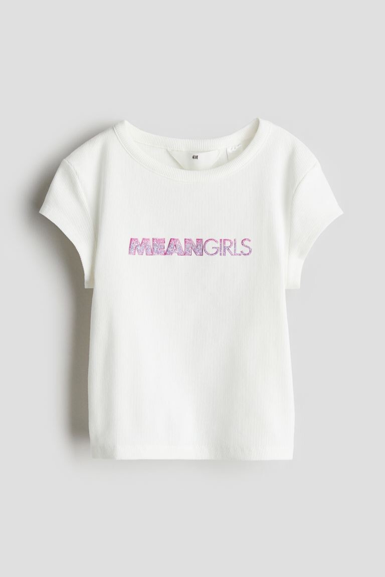 

Рубчатая футболка H&M, белый