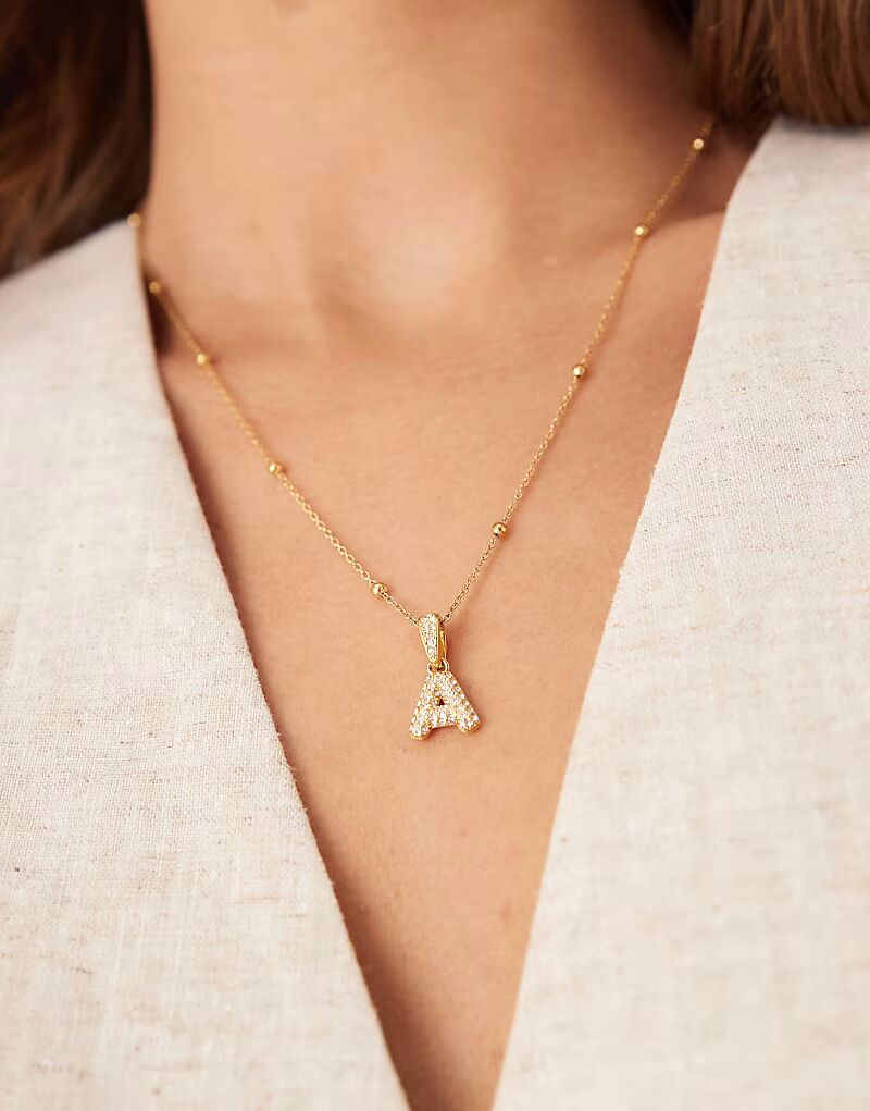 

Оригинальное ожерелье Bubble A из водонепроницаемой нержавеющей стали с покрытием из 18-каратного золота Abbott Lyon