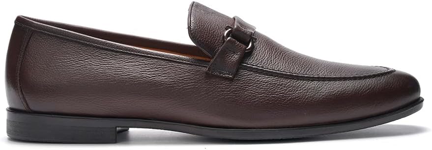 

Мужские кожаные лоферы A. Veer Astor, Подошва с амортизирующей вставкой из память-пены для комфорта, Гибкая резиновая подошва для сцепления, Стильный металлический декоративный элемент, коричневый