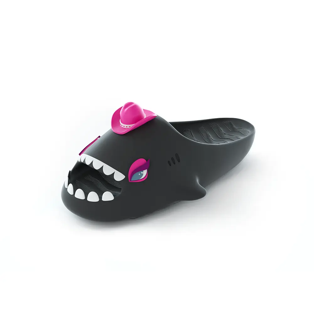 

HelloSlippers Акула слайдеры унисекс черные, цвет Black