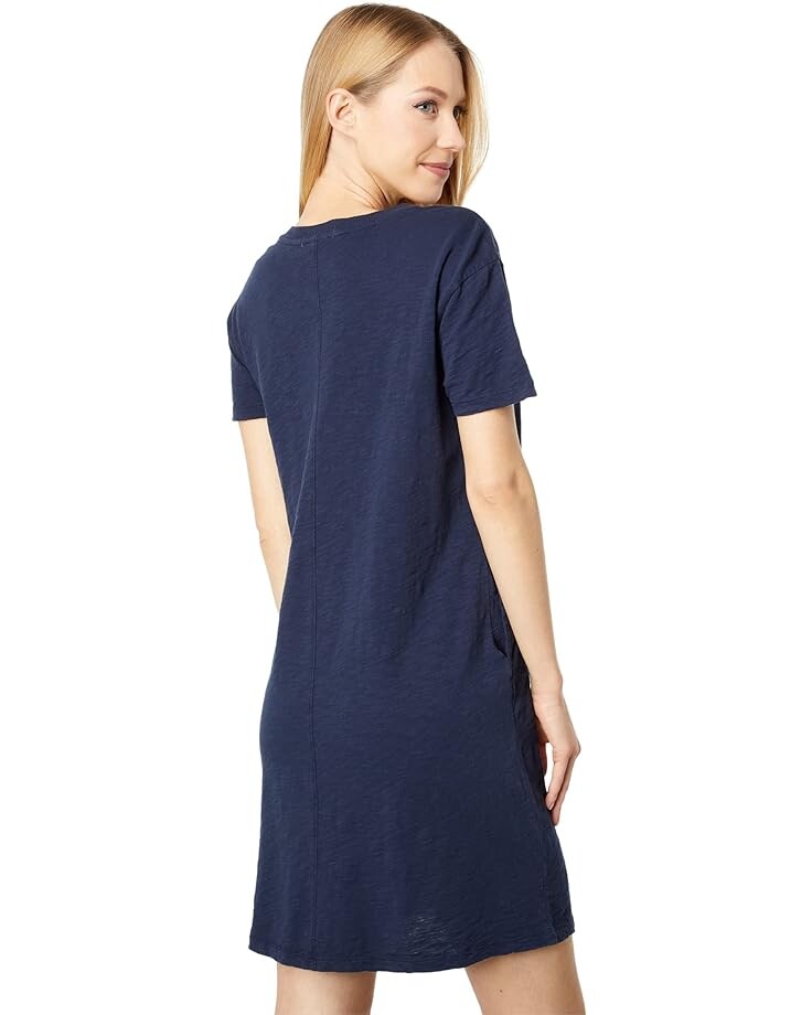 

Платье Mod-o-doc Slub Jersey Short Sleeve Lace-Up Detail T-Shirt Dress, цвет Twilight