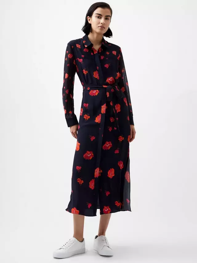 

Платье French Connection Ella Rose Shirt, цвет marine/multi