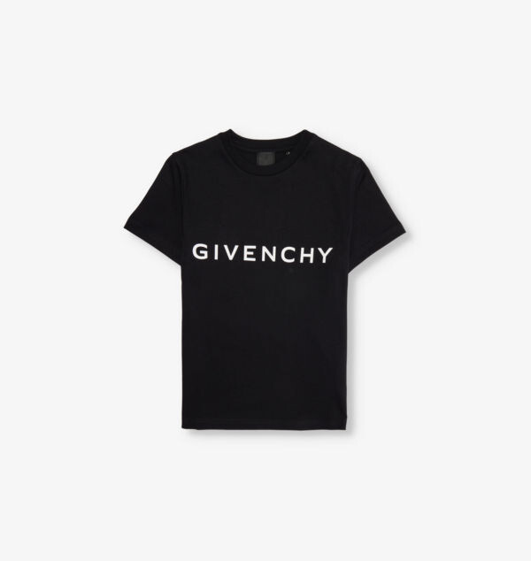 

Футболка из хлопкового джерси с фирменным принтом 4-12+ лет Givenchy, черный