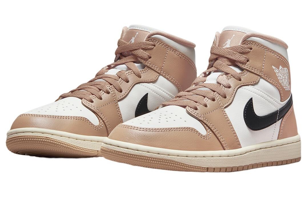 Кроссовки Nike Air Jordan 1 Mid, белый/бежевый — фото 4