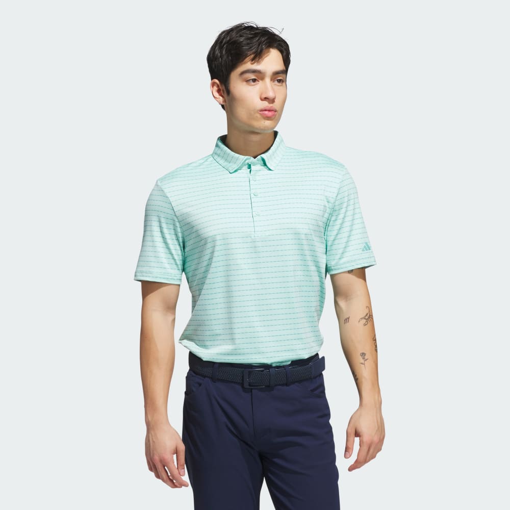 

Спортивная футболка Adidas Ultimate365 Dash Stripe Polo Shirt, цвет White/Lime Burst
