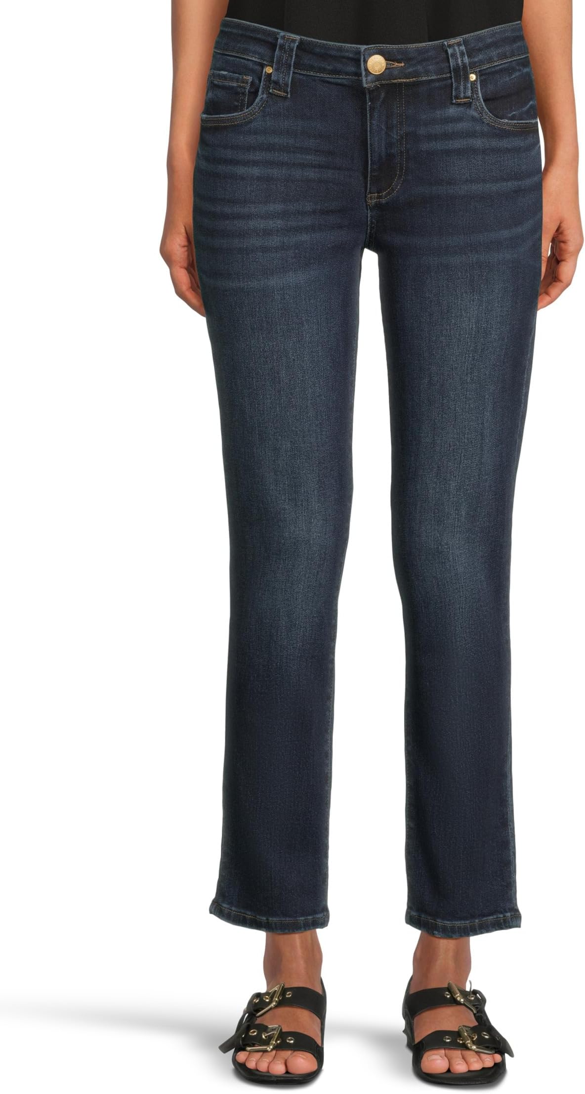 

Джинсы KUT from the Kloth Petite Stevie Mid Rise Straight Leg 5 Pkt, Enchantment