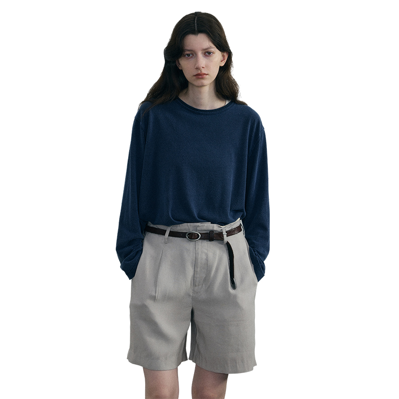 

Хлопковая футболка с длинным рукавом унисекс C2H4, темно-синий