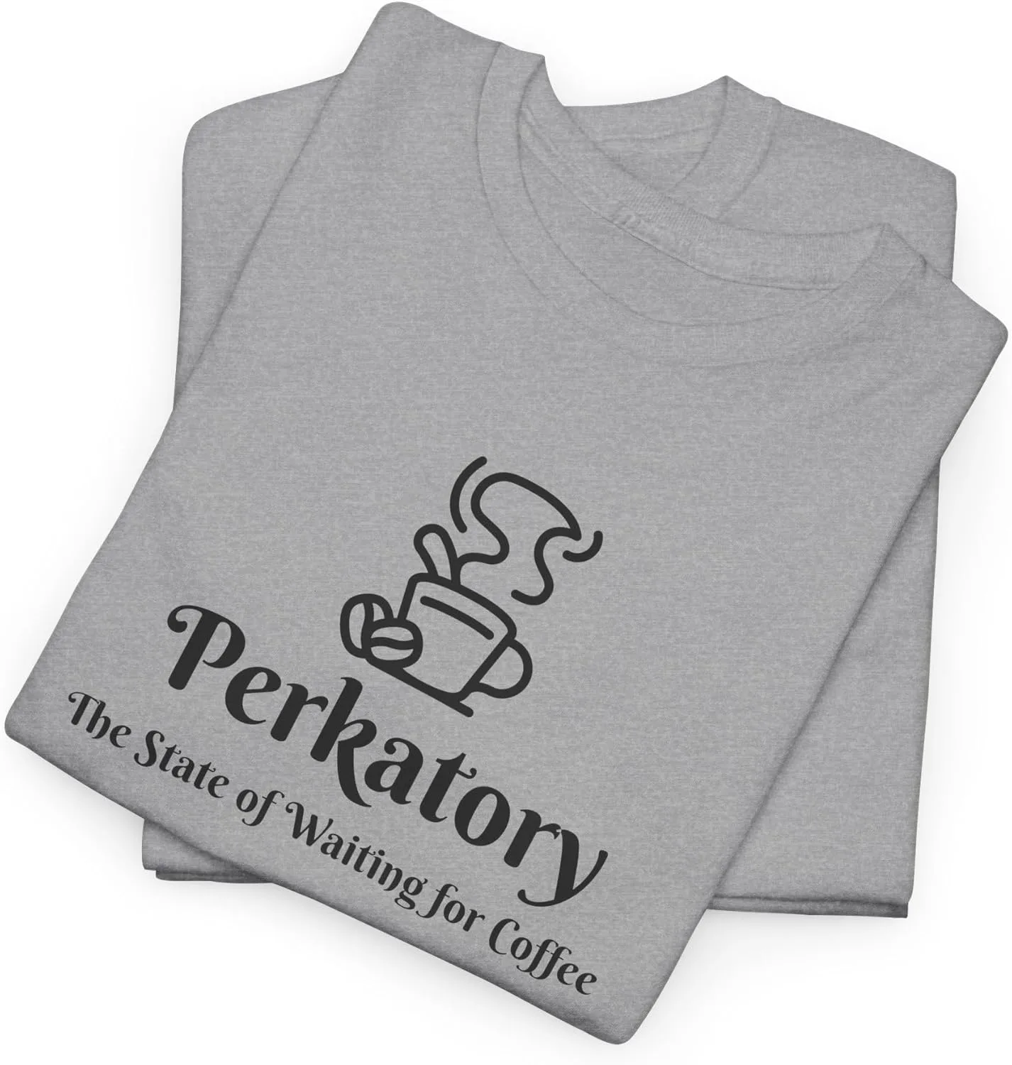Perkatory: Состояние ожидания кофе | Футболка для любителей кофе GENERIC, серый