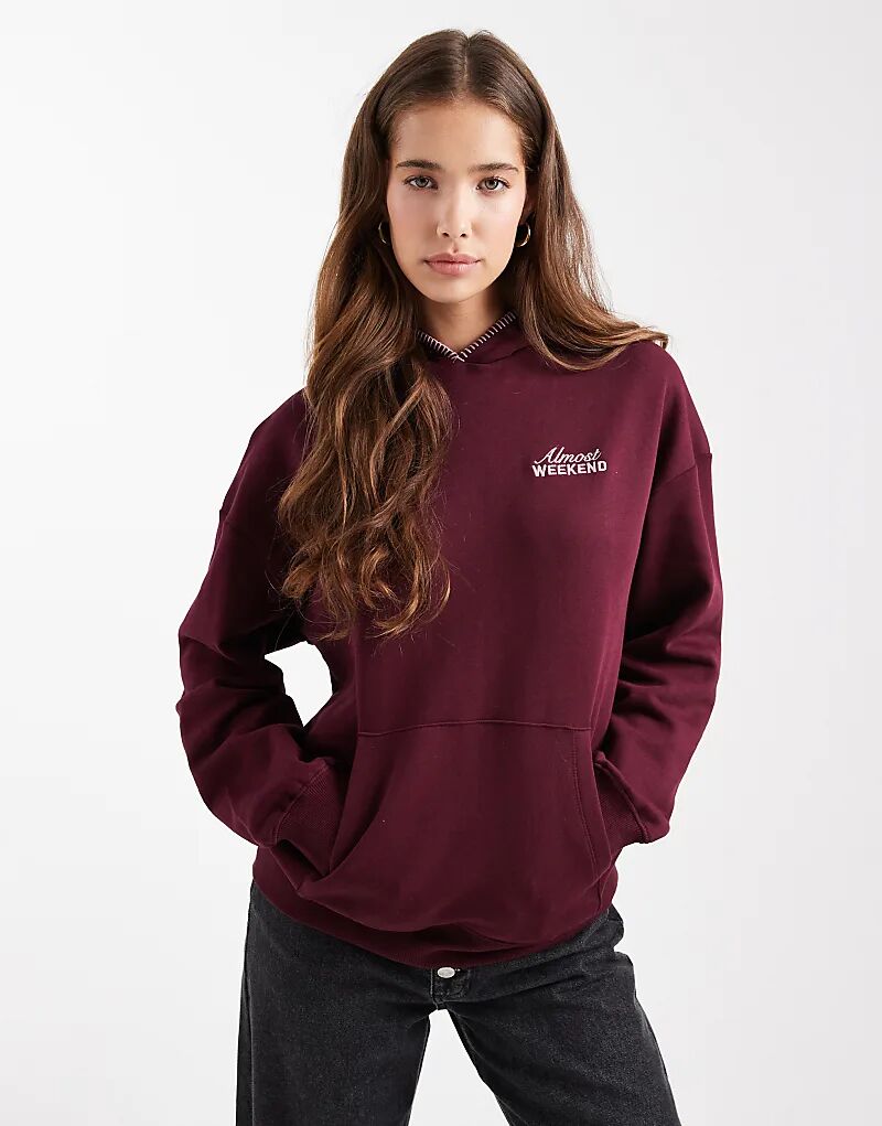 

Толстовка Mango Teen с декоративной строчкой бордового цвета