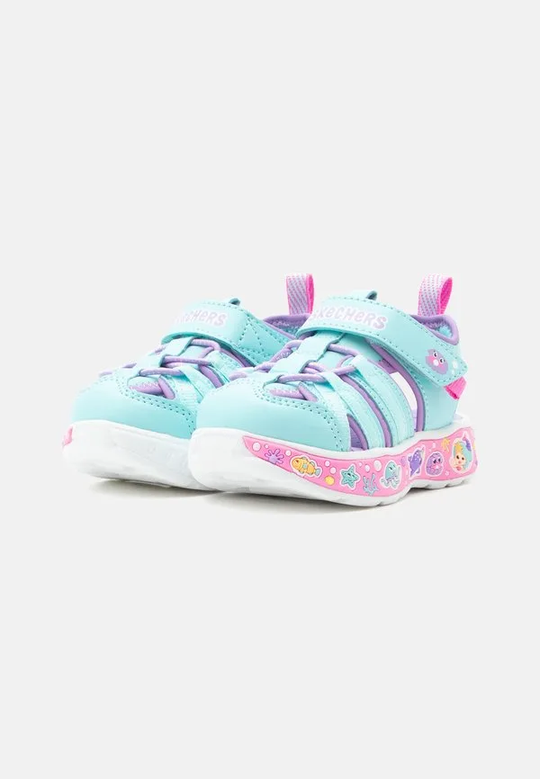 Игровая сцена, сандалии для брызг Skechers, Turquoise/Lavender — фото 2