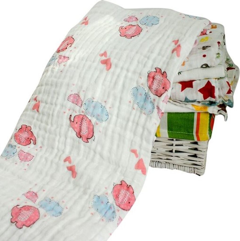 

Подгузник Swaddle XL Elephant Cloud Розовый из гидрофильной ткани 120x120 см - Хлопок Ohne Marke (markenlos)