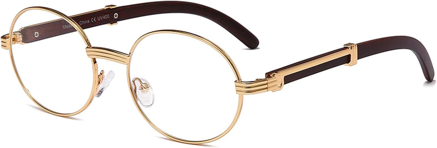 

Модные маленькие круглые солнцезащитные очки для мужчин, роскошные, с прозрачными линзами конфетных цветов, для женщин, овальные, из дерева, в стиле панк mincl, Gold&clear