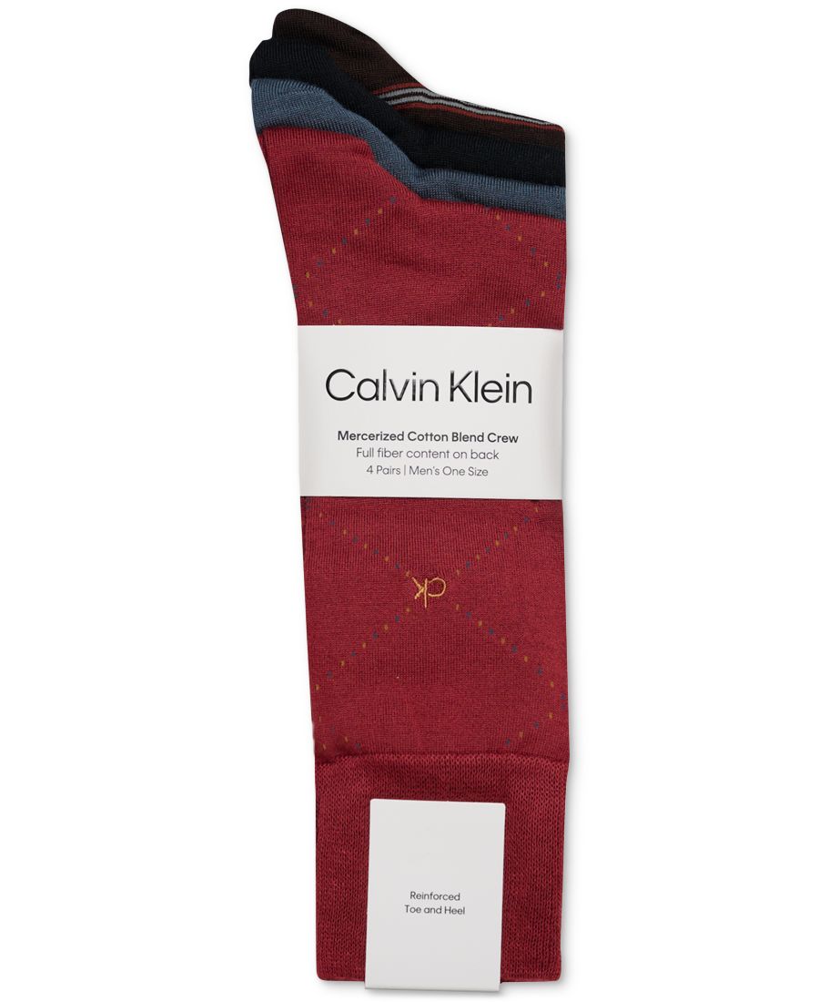Мужские носки средней высоты (4 шт в упаковке) Calvin Klein, Red/Gray/Black — фото 2