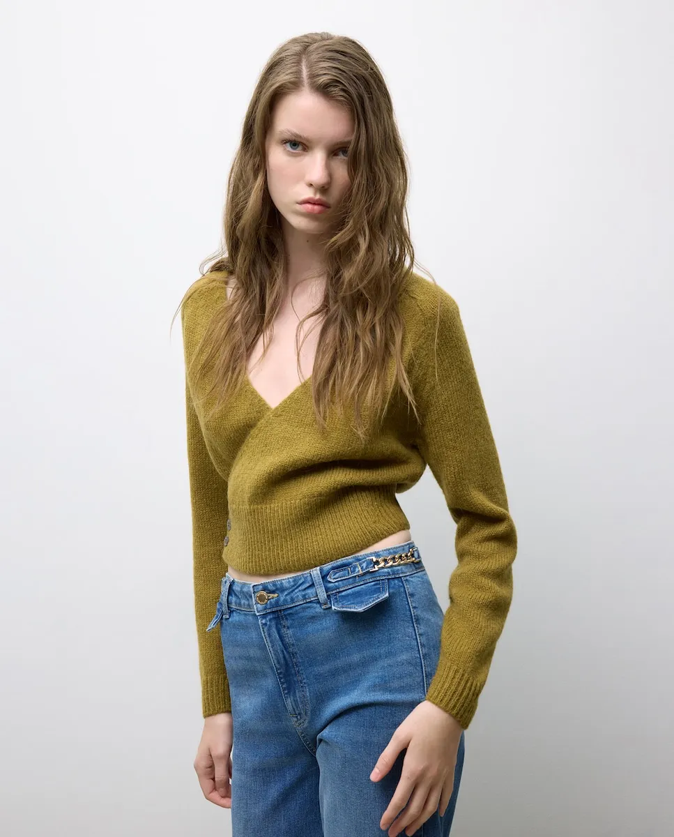 

Женский кардиган с перекрестной застежкой на пуговицах Tintoretto, зеленый