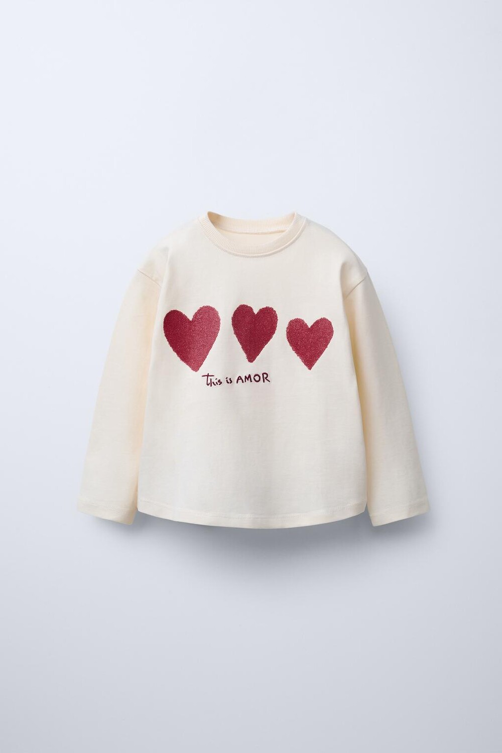 

Футболка с блестящим принтом ZARA, экрю