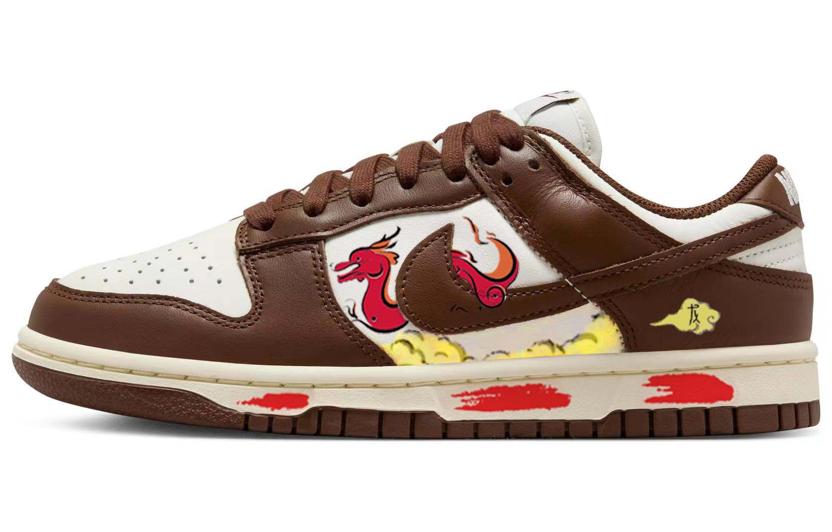 

Кроссовки Nike Dunk Skateboarding Shoes Women's Low-top Brown/White, цвет Chocolate