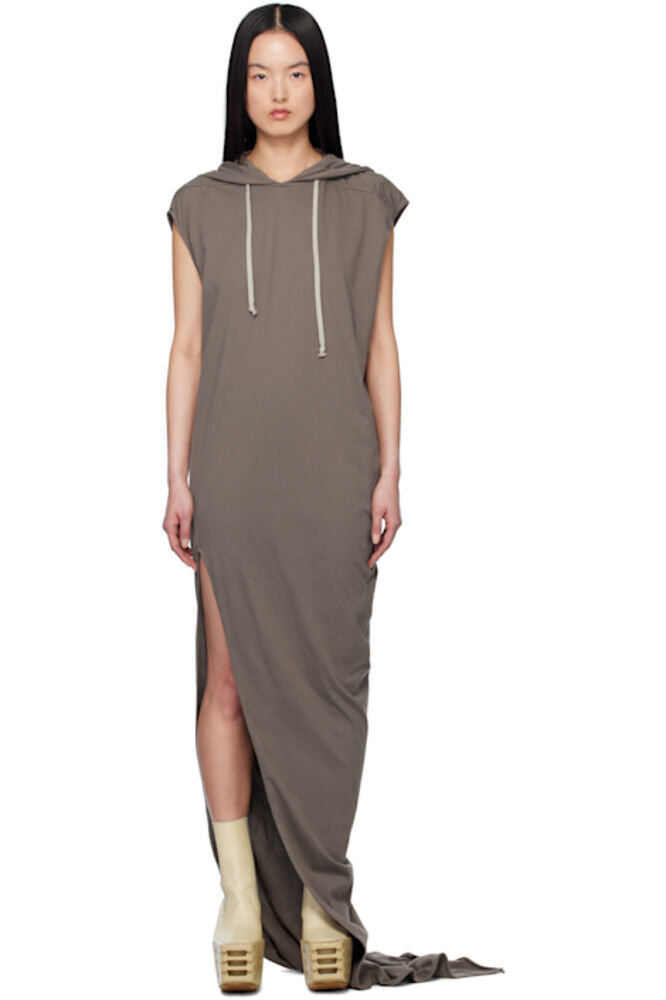 

Коричневое платье-макси Hollywood Edfu T Rick Owens DRKSHDW