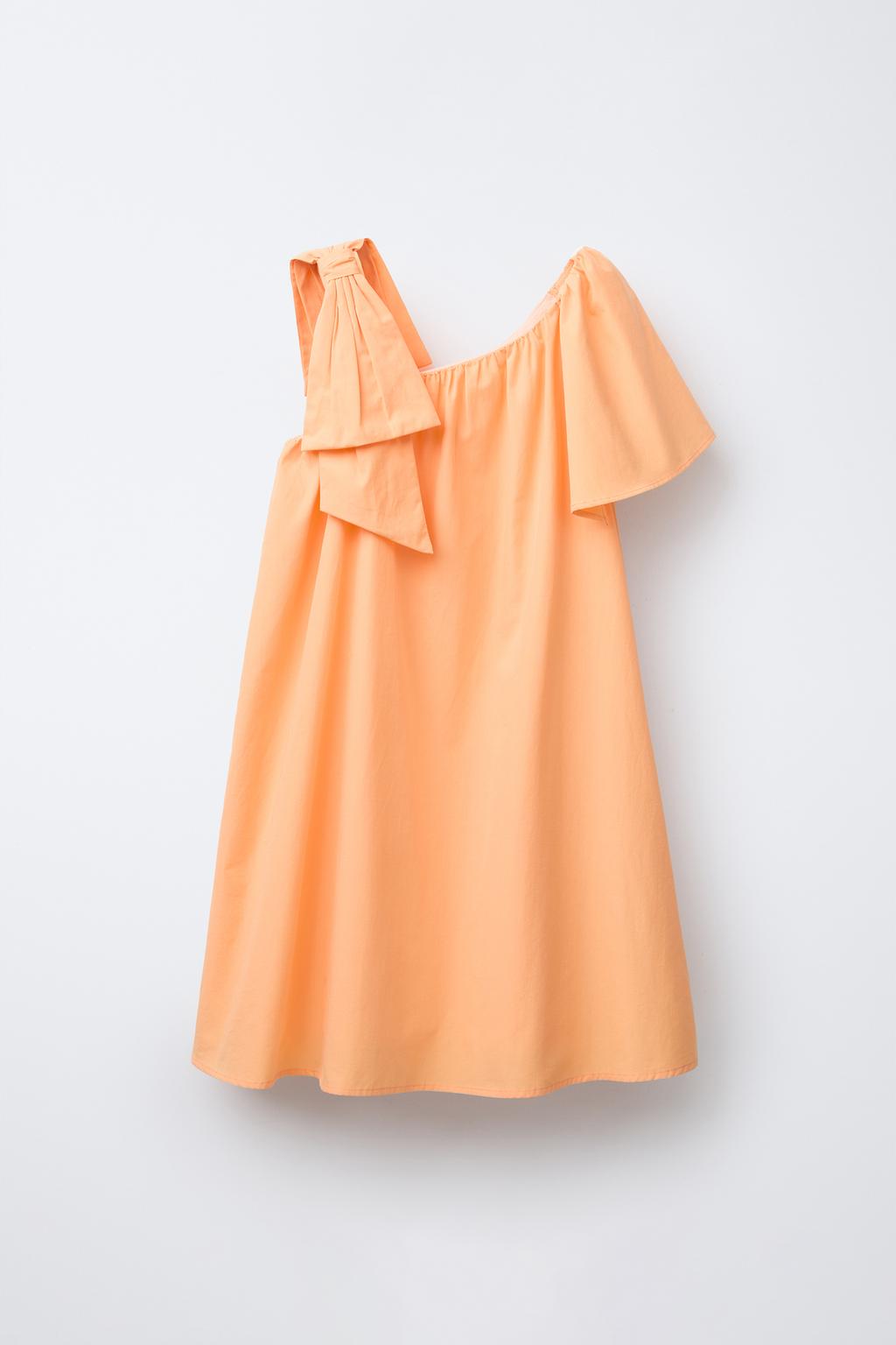 

Асимметричное платье с бантом ZARA, цвет Mustard Yellow