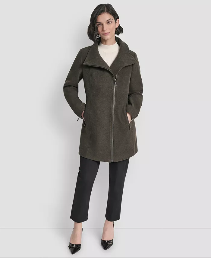 

Женское асимметричное пальто на молнии DKNY, зеленый
