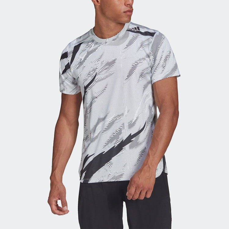 Футболка adidas Training Sports Printing Round Neck Short Sleeve White HB9174 — фото 2