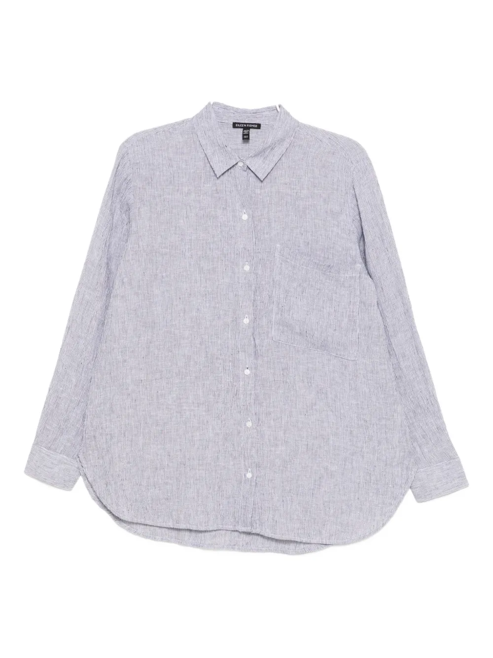 

Льняная рубашка в полоску Eileen Fisher, серый