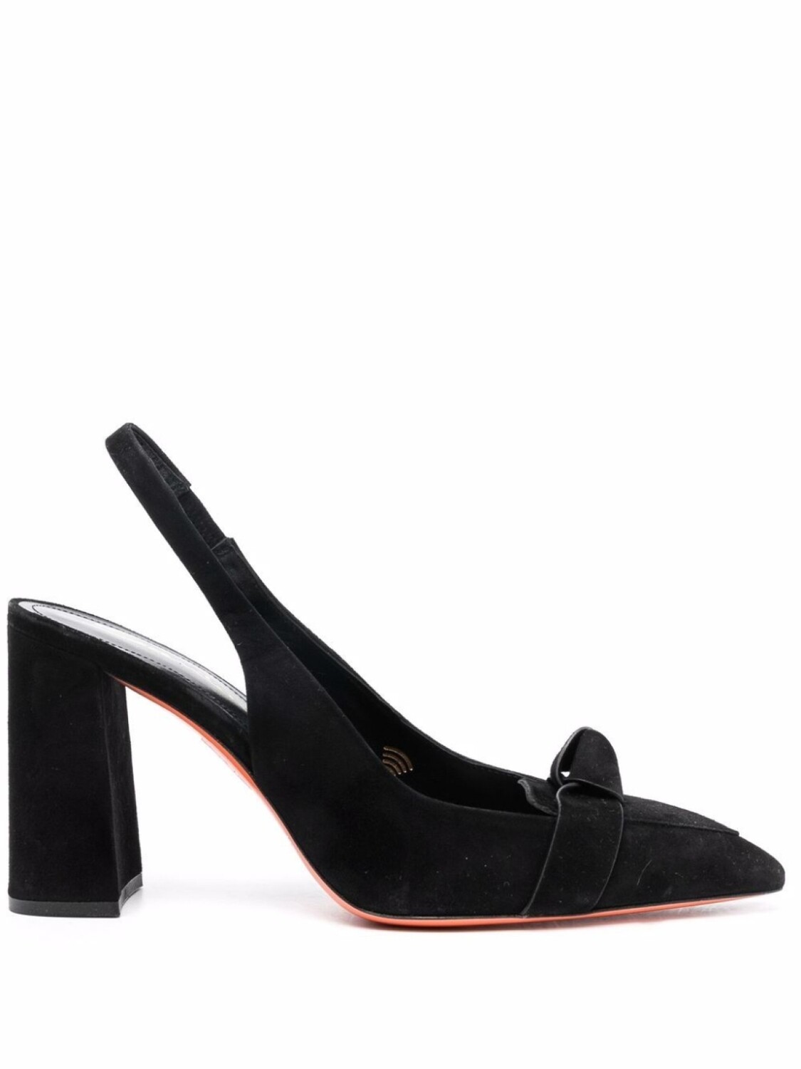 Santoni туфли с ремешком на пятке и узлом, черный
