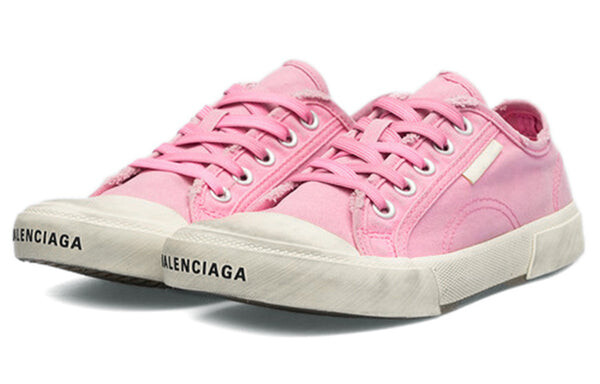 Кроссовки paris low top sneakers 'washed pink cotton and white rubber' Balenciaga, розовый — фото 2