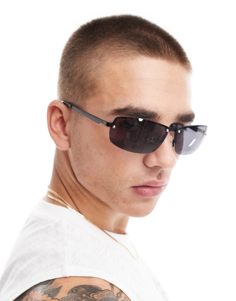 

ASOS DESIGN – черные обтягивающие солнцезащитные очки без оправы