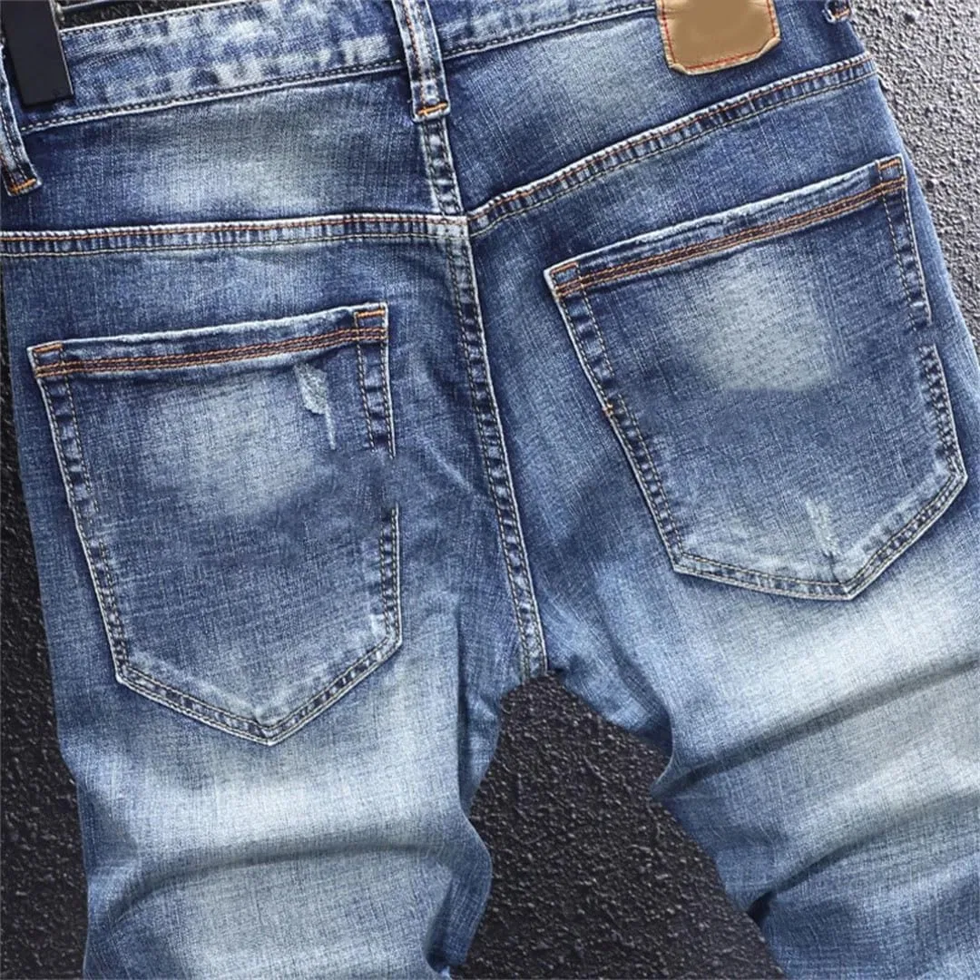 Джинсы потертые Retro Washed Blue — фото 3