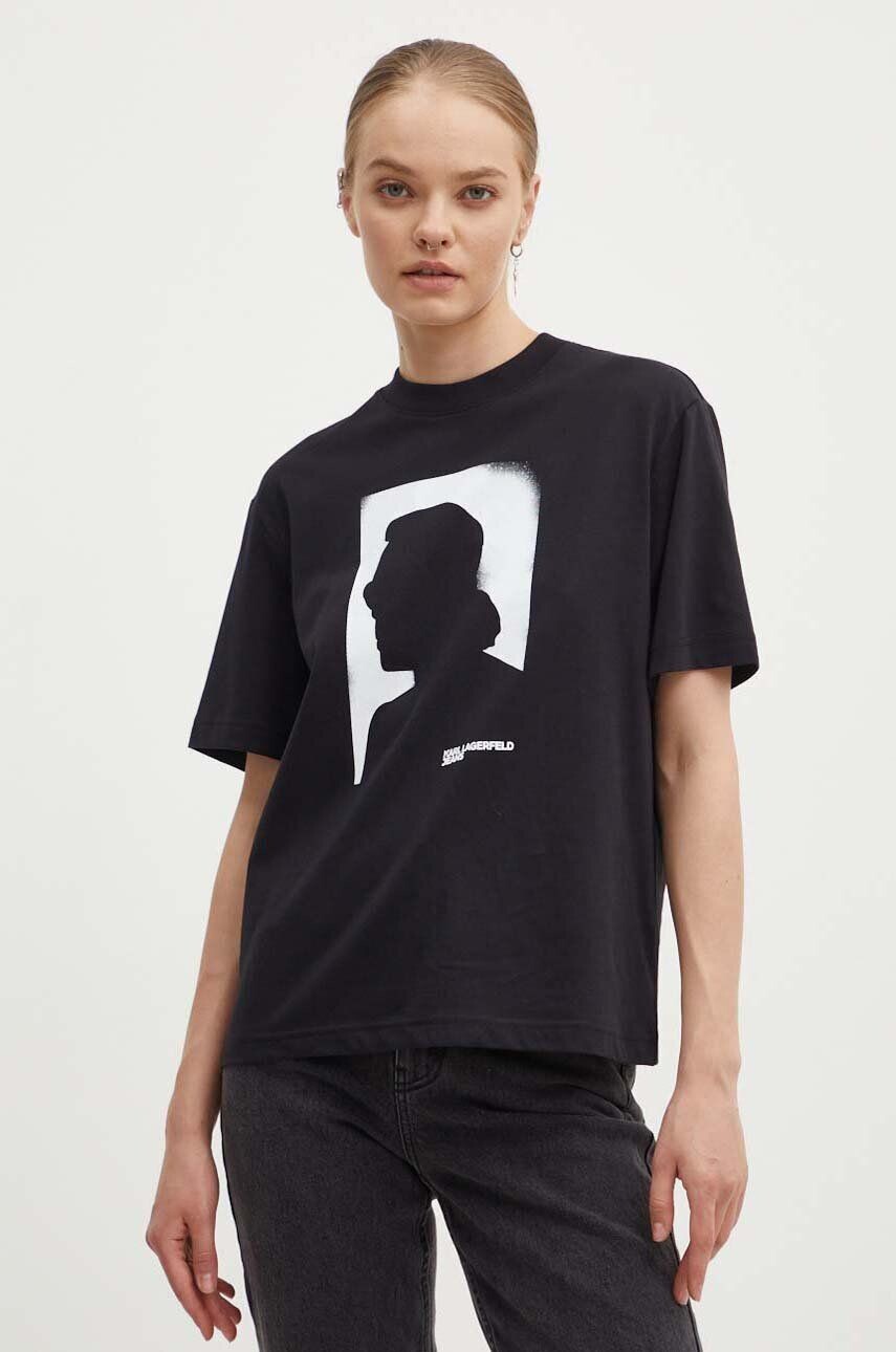 

Хлопковая футболка Karl Lagerfeld Jeans, черный