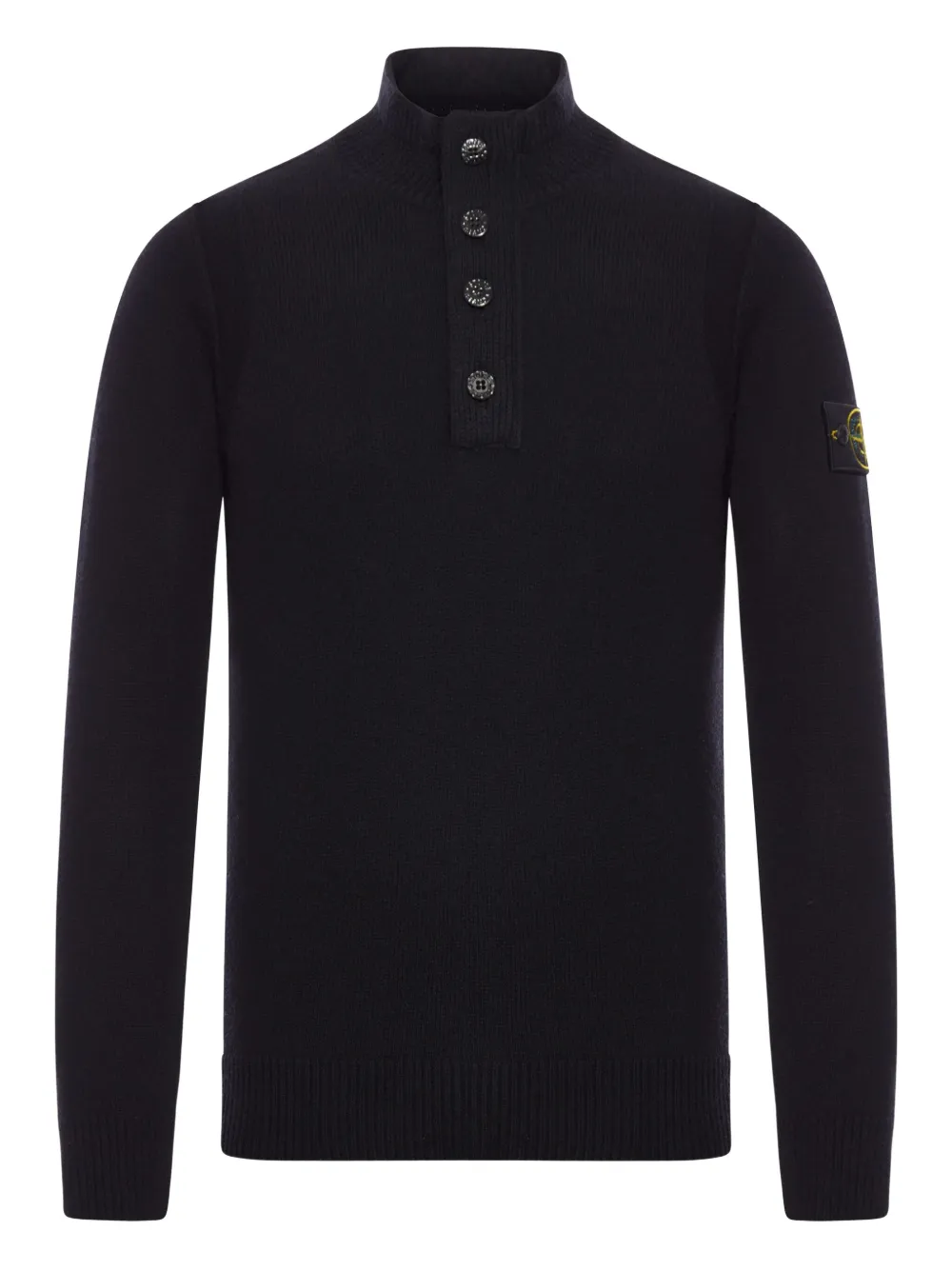 

Шерстяной свитер с высоким воротником Stone Island, черный