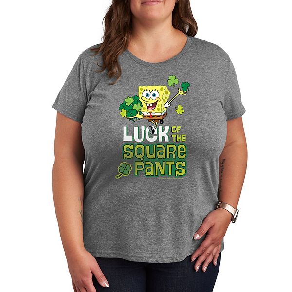 

Футболка с принтом Spongebob Squarepants Luck of the Square Pants Nickelodeon, Heather Gray