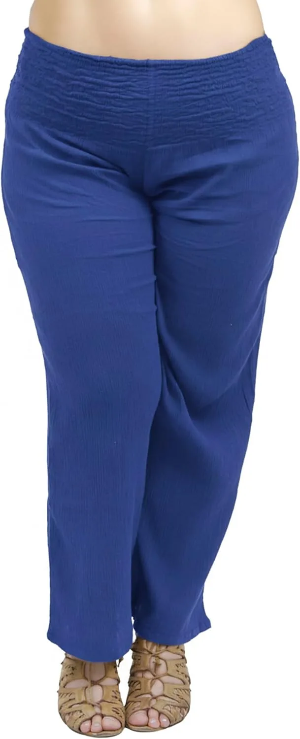 

LA CERA Женские Plus Size 100% Cotton Панталоны Palazzo с эластичным поясом