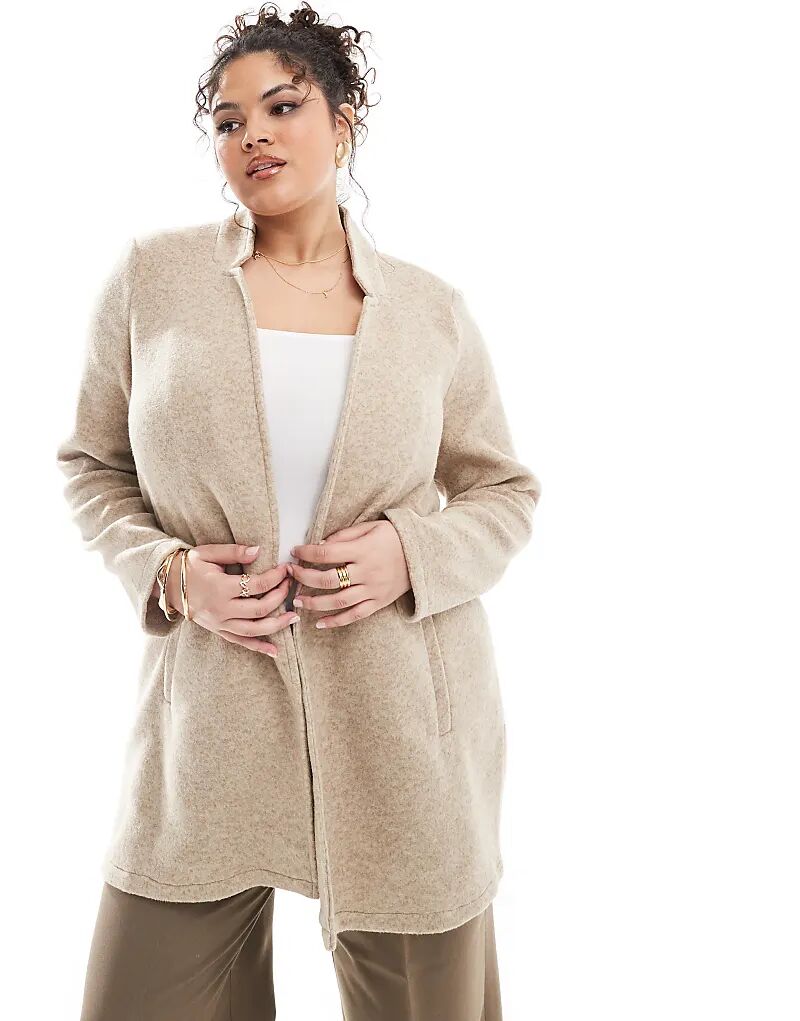 

Vero Moda Curve – Легкое накидное пальто каменно-бежевого цвета
