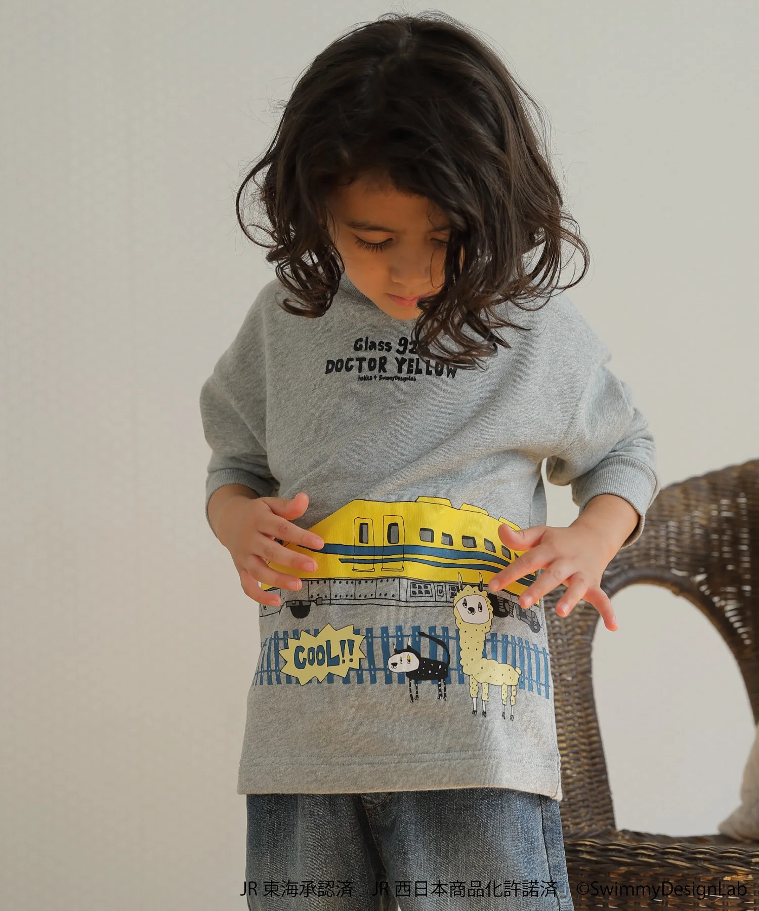 Детская худи с принтом транспорта hakka kids Norimono Print Long Sleeve Trainer синий — фото 3